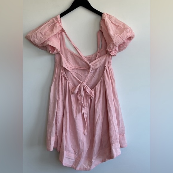Free People Marina Mini Babydoll dress in Pink Combo size XS *FLAWED* NWT - Picture 6 of 15